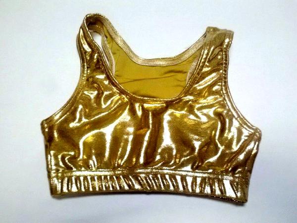 Metallic Mystique Razorback Sports Bra Gold - Icupid Practice Wear