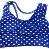 Royal Blue Small Polka Dot Sports Bra