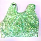 Lime Green Shatter Glass Razorback Sports Bra