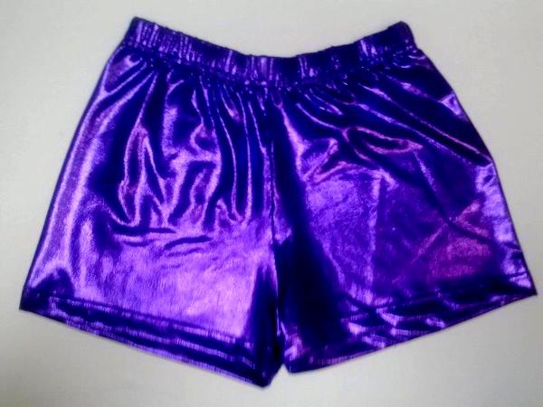 Traditional Boy Cut Shorts Purple Metallic