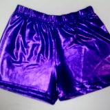 Traditional Boy Cut Shorts Purple Metallic