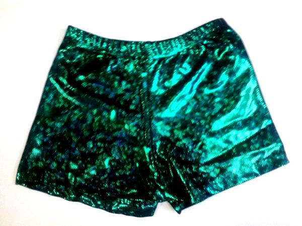 Traditional Boy Cut Shorts Green Shatter Glass