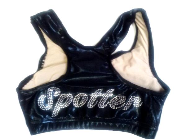 SPOTTER Razorback Sports Bra Black Mystique with bling on BACK - Icupid  Practice Wear